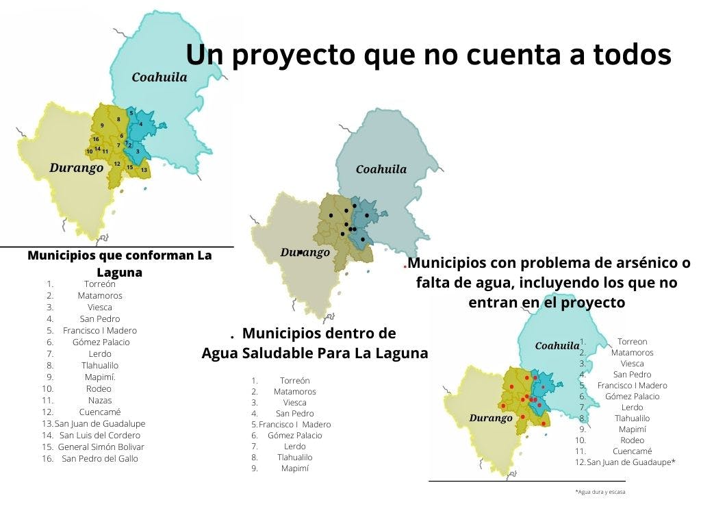 infografía de los municipios beneficiados y los que no se benefician