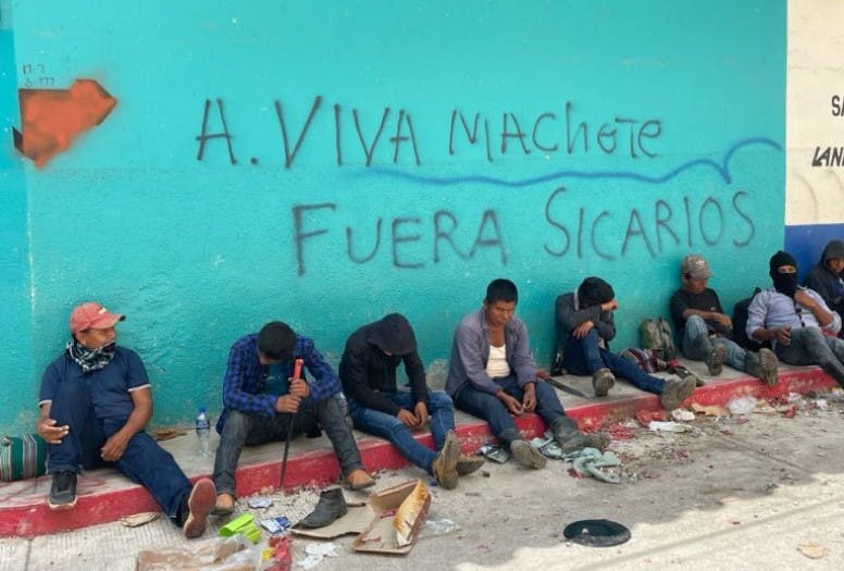 Miembros del grupo de autodefensa Machete en Pantelhó,
