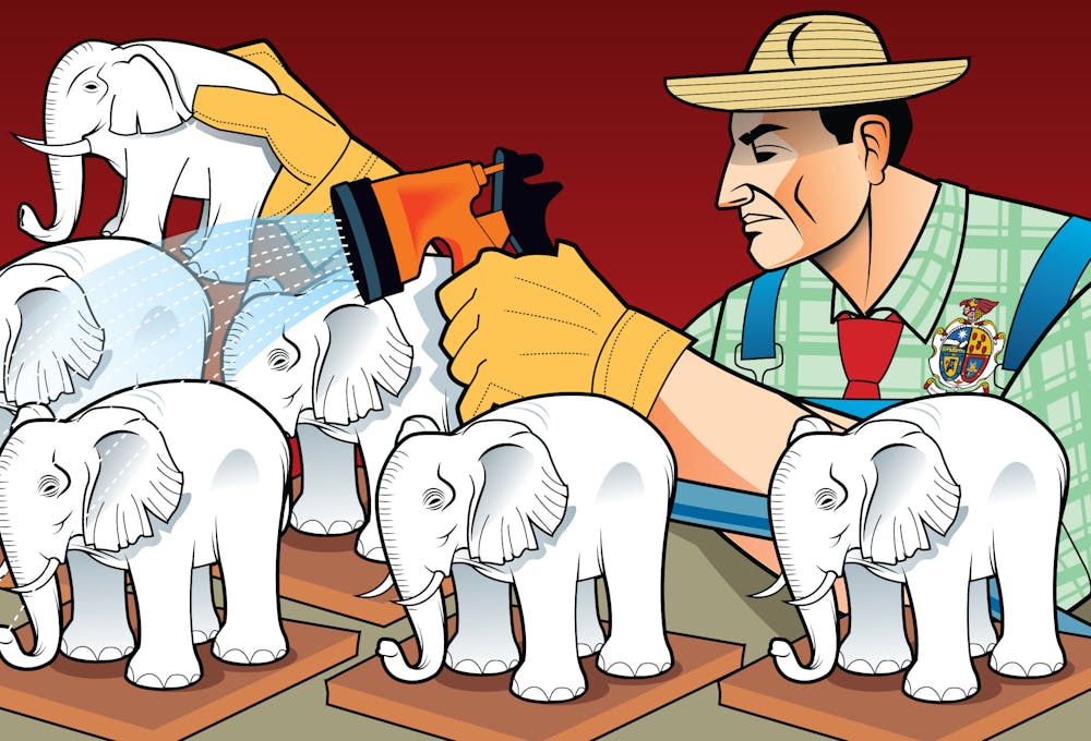 ilustracion de elefantes blancos