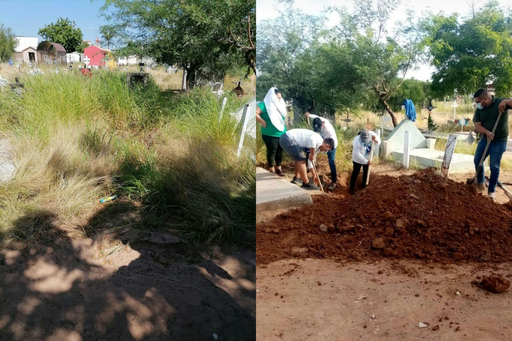 Fosa común donde fue exhumado un cuerpo