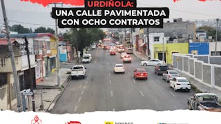 Una calle pavimentada con ocho contratos