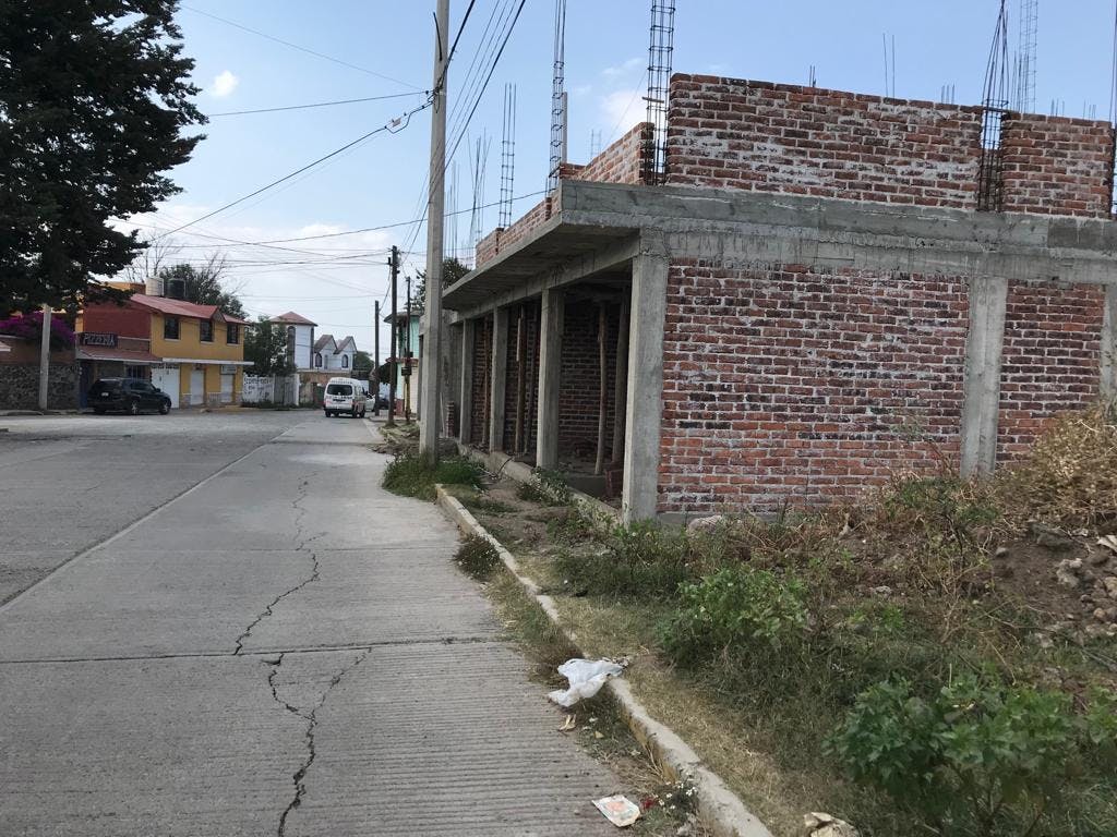 Fotografia del supuesto domicilio de Pablo Aguilar en Santiago Tulantepec, es una casa en obra negra.