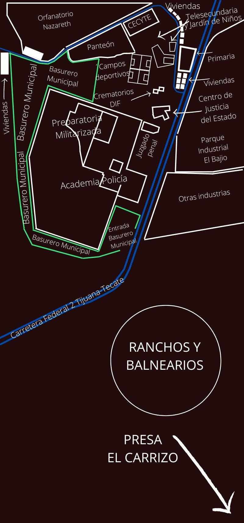 Mapa del basurero municipal