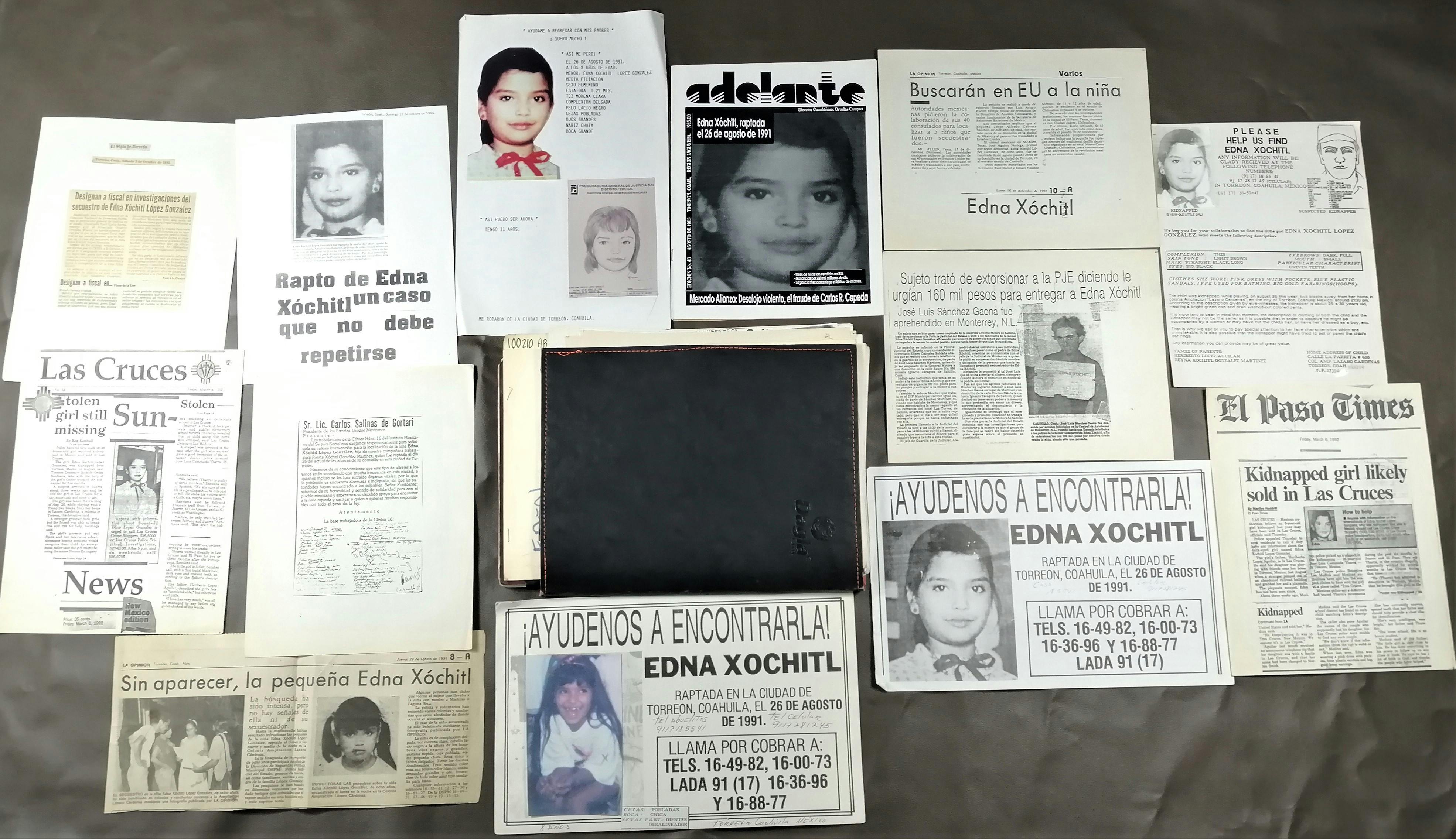 Carteles de la desaparición de Edna Xóchitl, cruzó fronteras e incluso medios en Estados Unidos