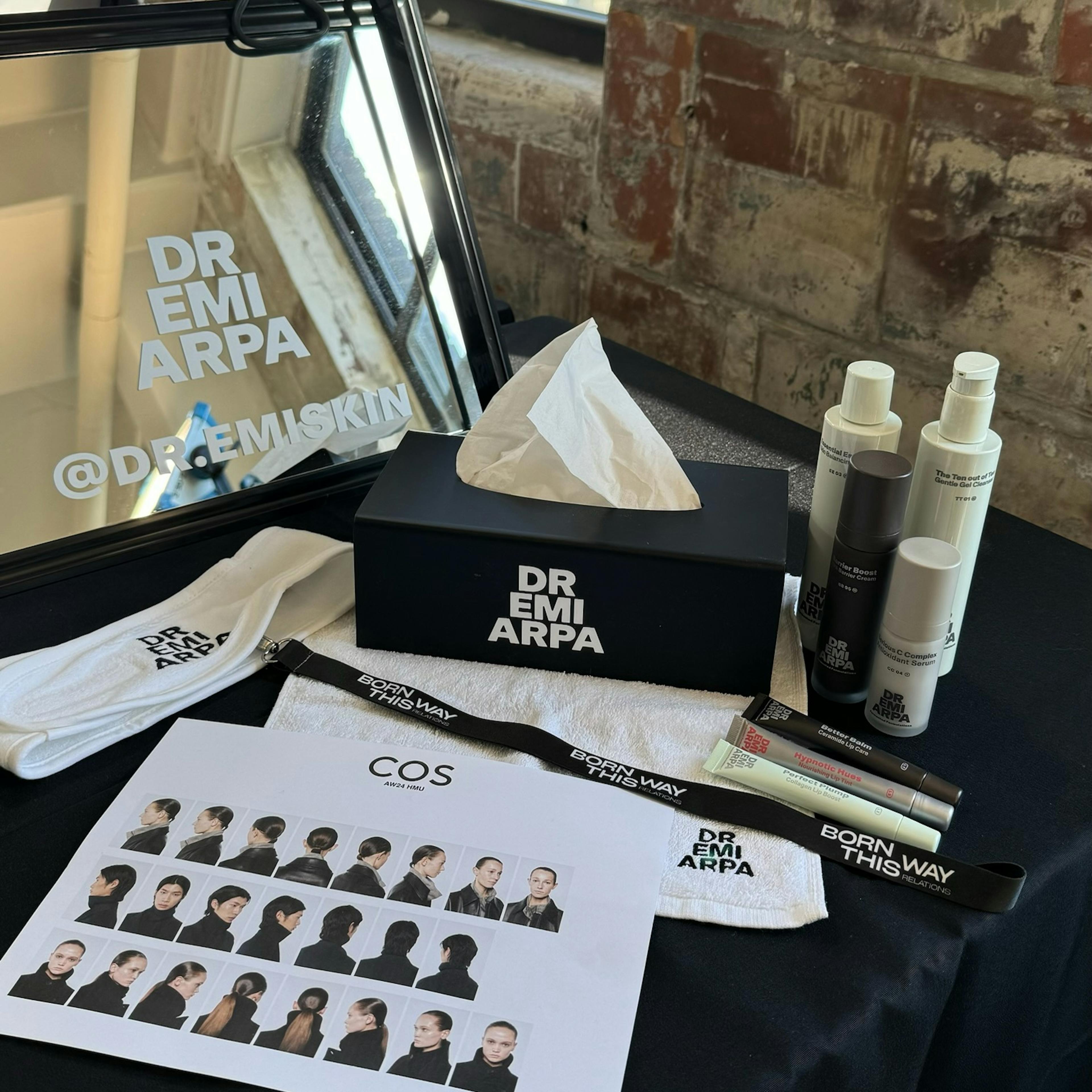 COS x Dr. Emi Skin - backstage management and skincare for New York Fashion Week.