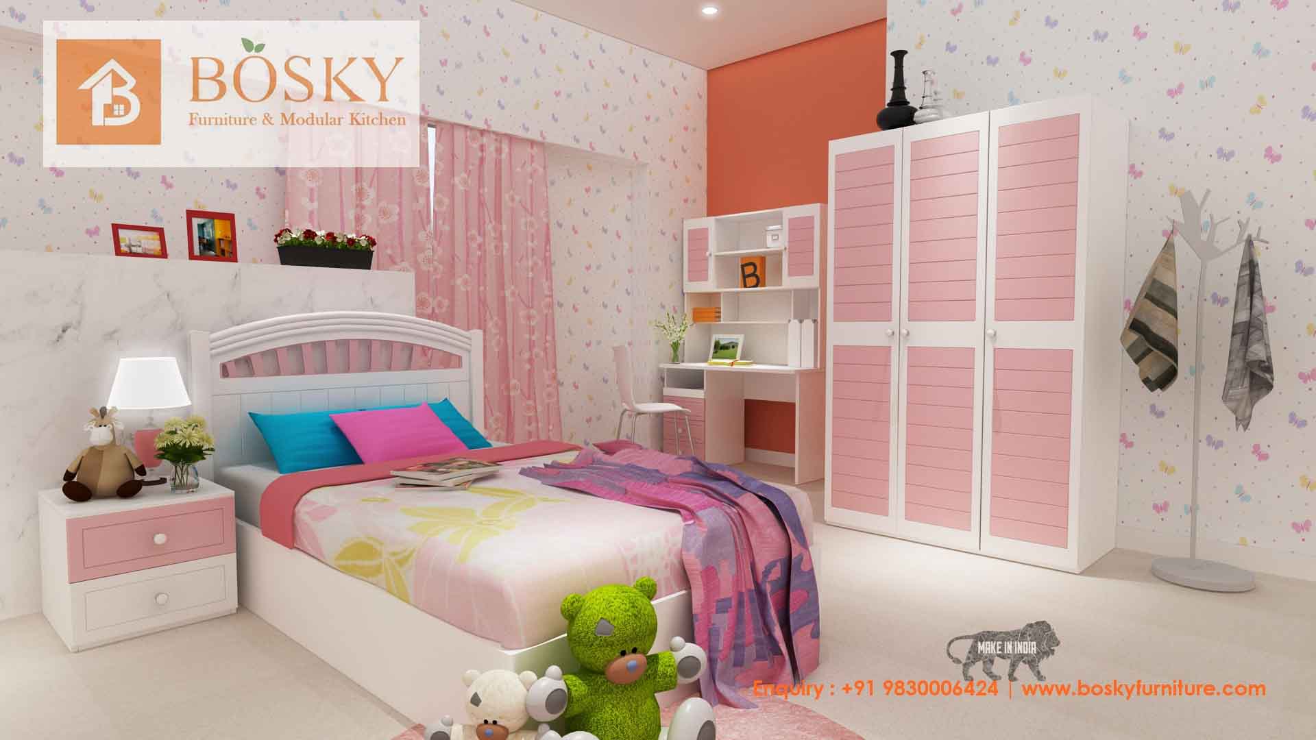 Girl bedroom with study table best sale