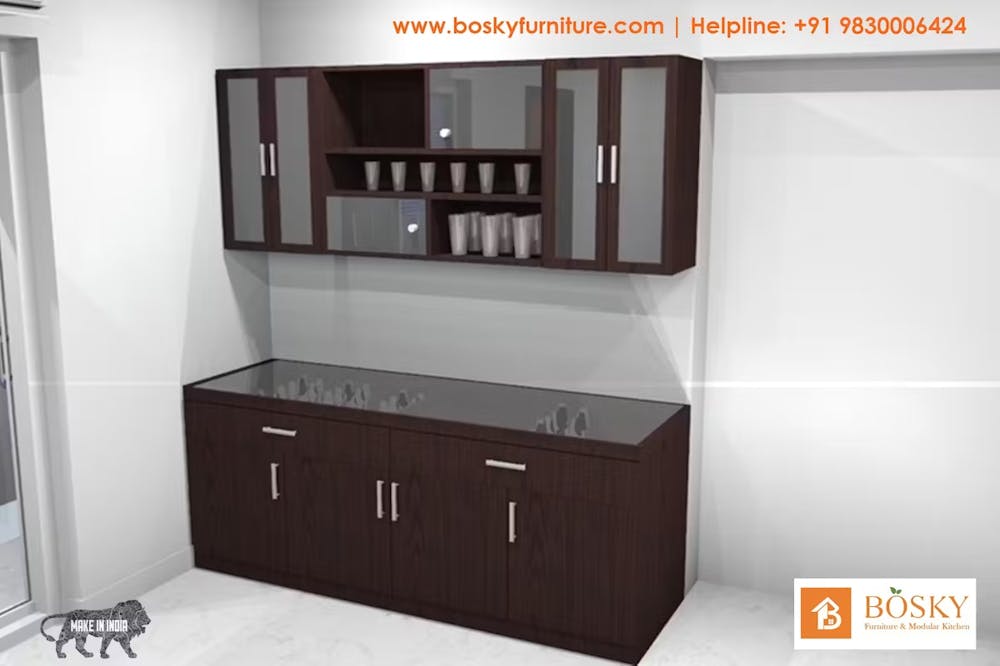 A wall fitted cabinet unit in a home