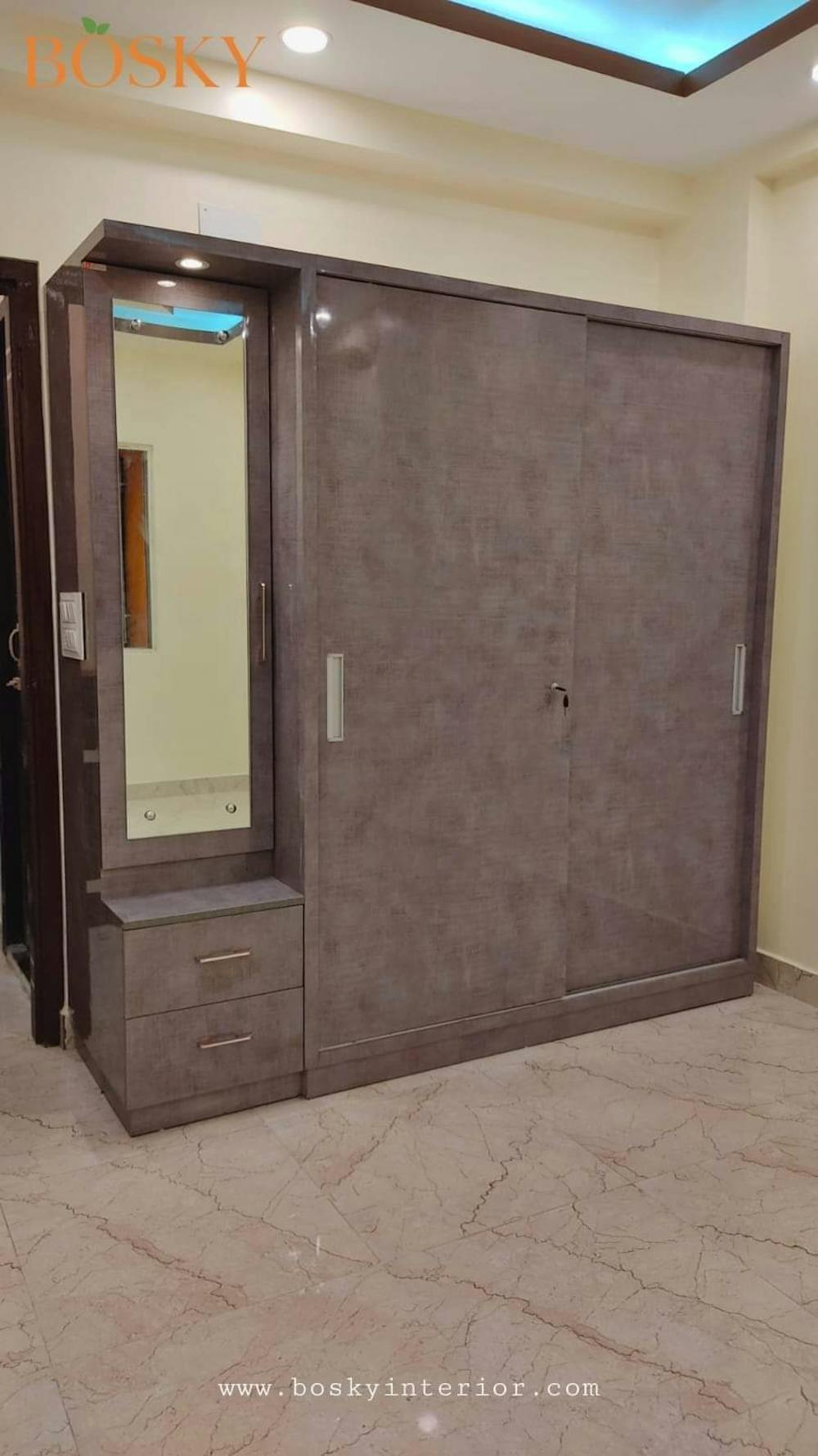 Photo of a sliding wardrobe with a mirror