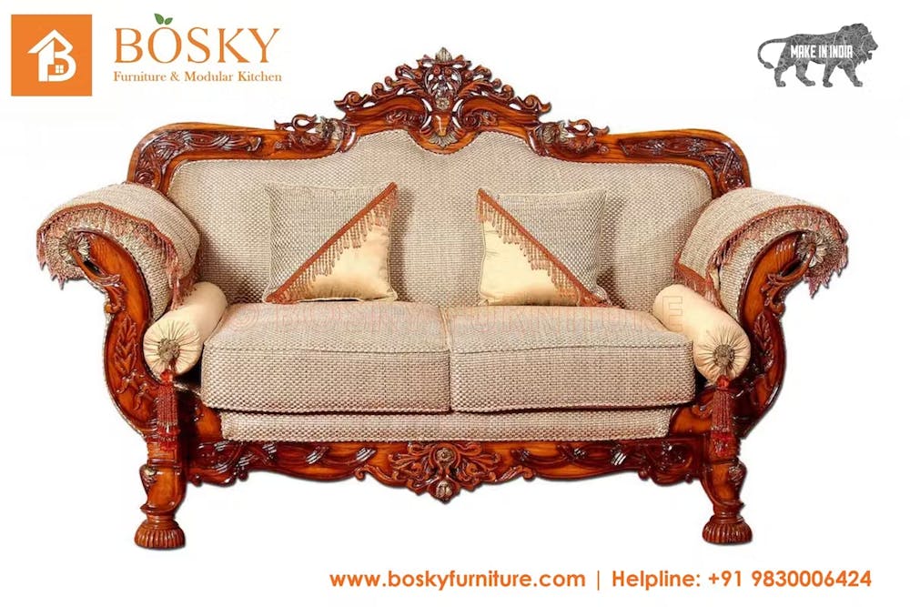 Royal teak wood sofa for modern furnishing of interiors image