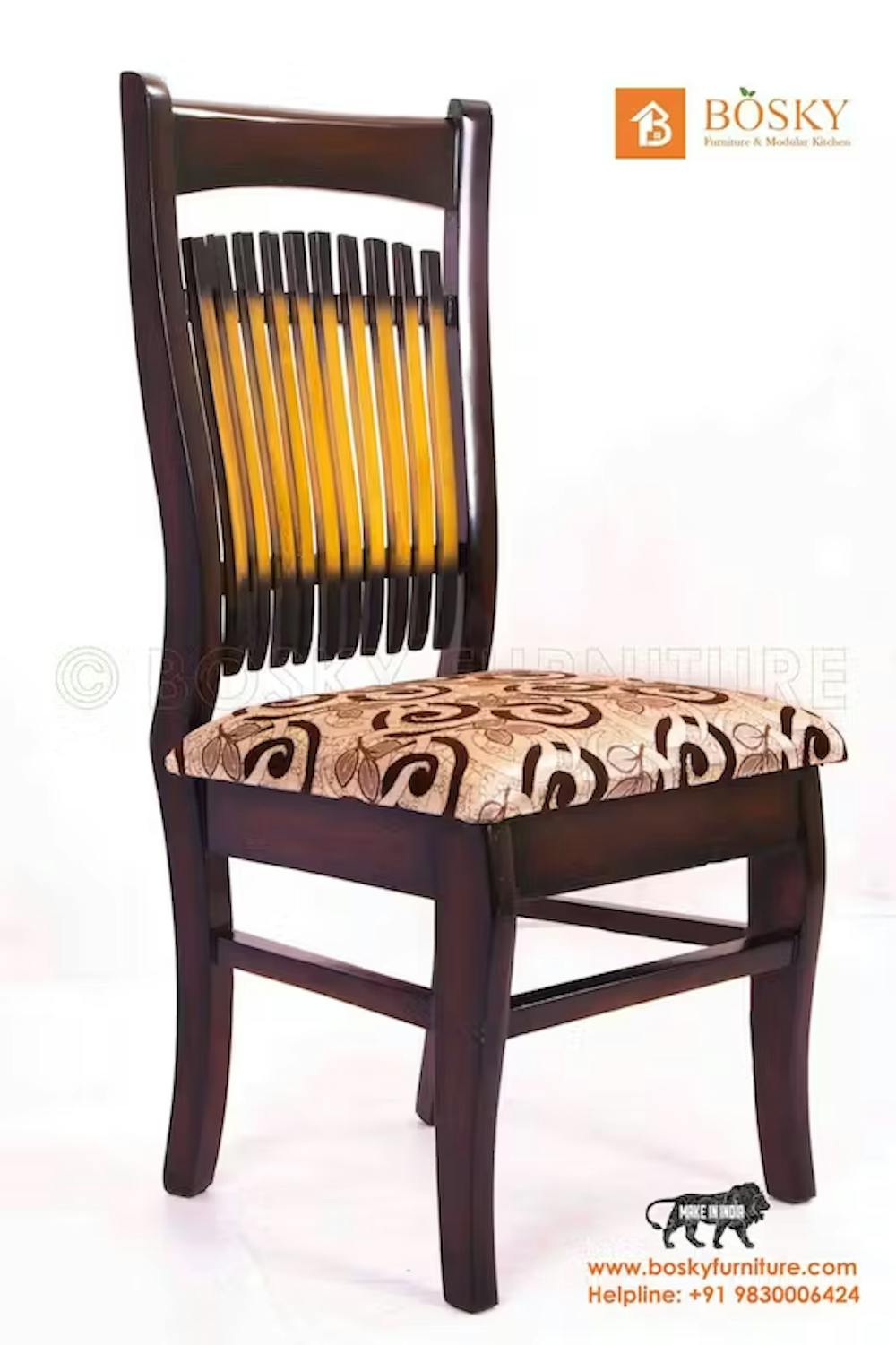 A pic of a teak wood chair