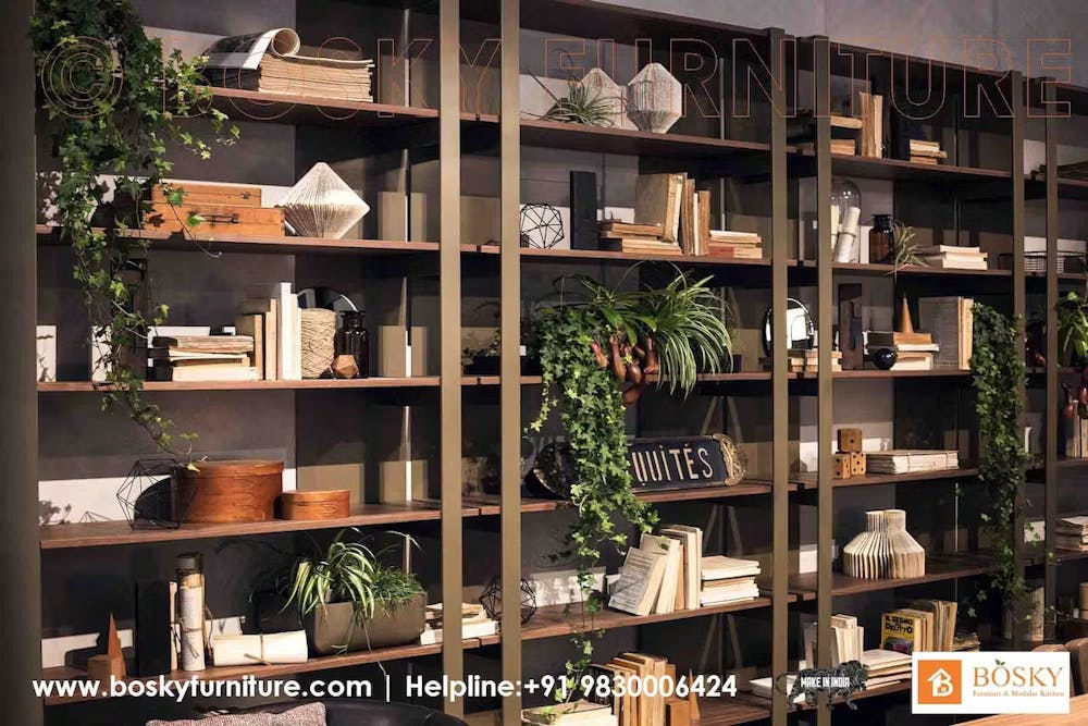 Image of a book shelve made of wood