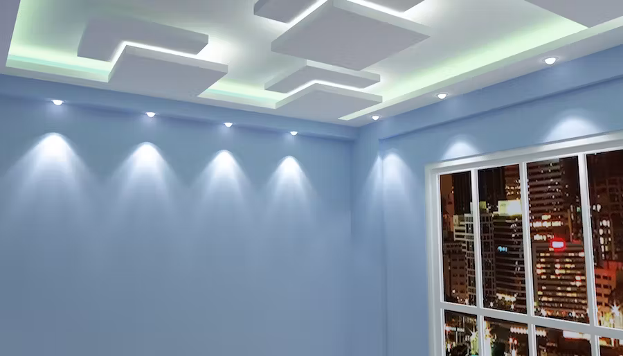 Light detailing picture in a bedroom