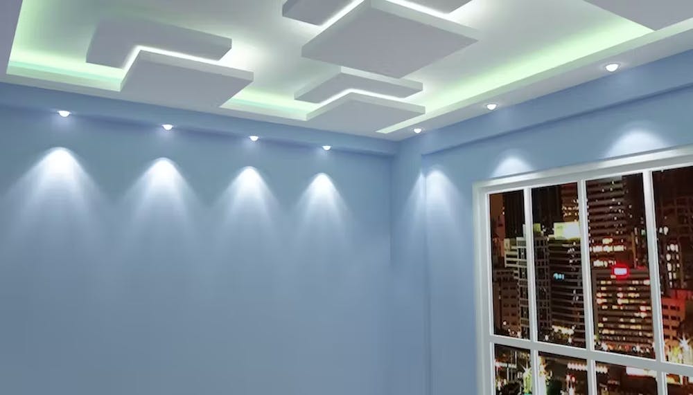 Light detailing picture in a bedroom