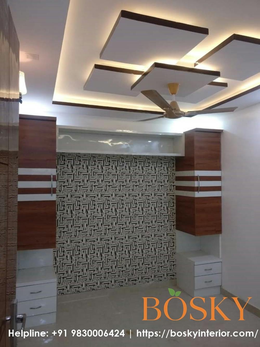 Wooden and Natural Finish False Ceiling | Bosky Interior