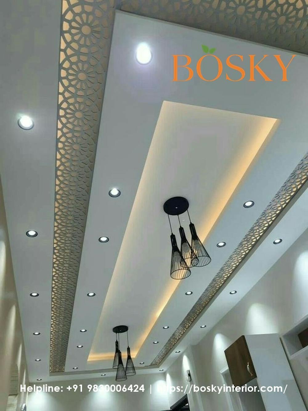Geometric Patterns and 3D Patterns False Ceiling | Bosky Interior