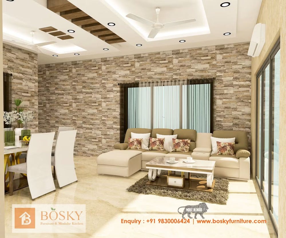 A fresh contemporary living room interior in Kolkata