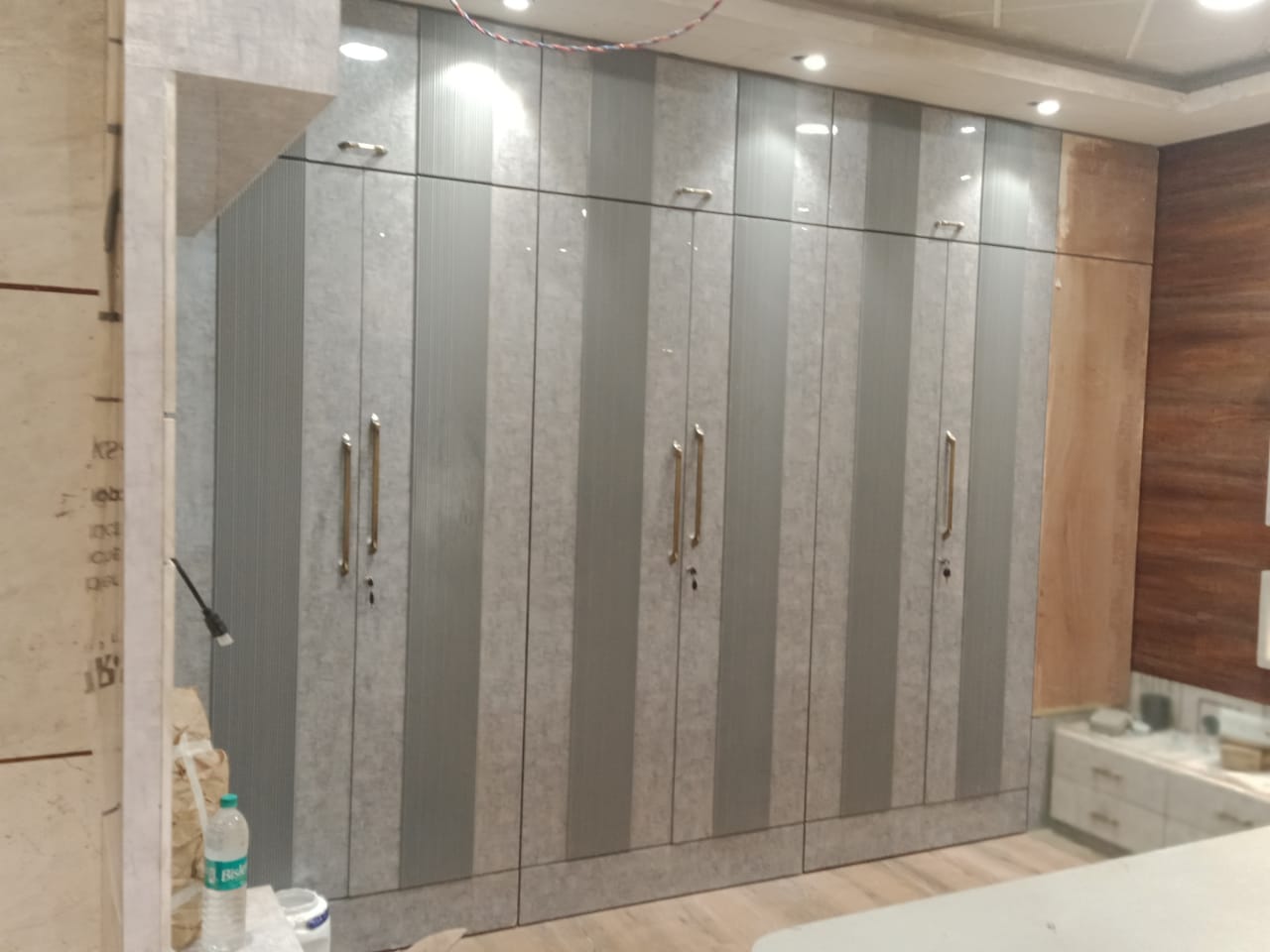 Grey Combi Wardrobe | Bosky Interior