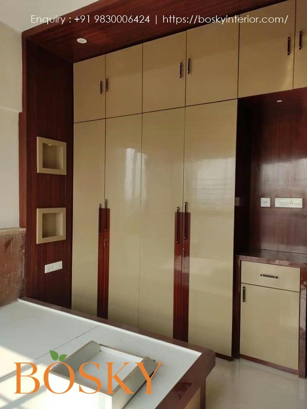Dark Wood and Cream Wardrobe | Bosky Interior