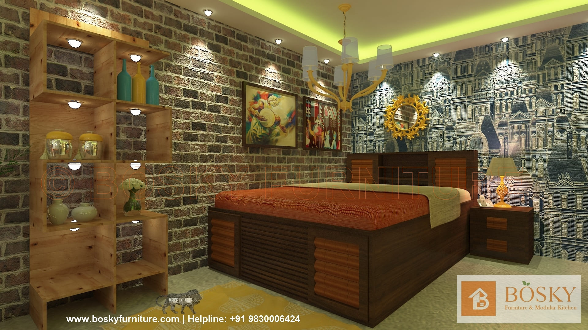 Kolkata Elegance: Kalikapur Bedroom Interior Inspiration