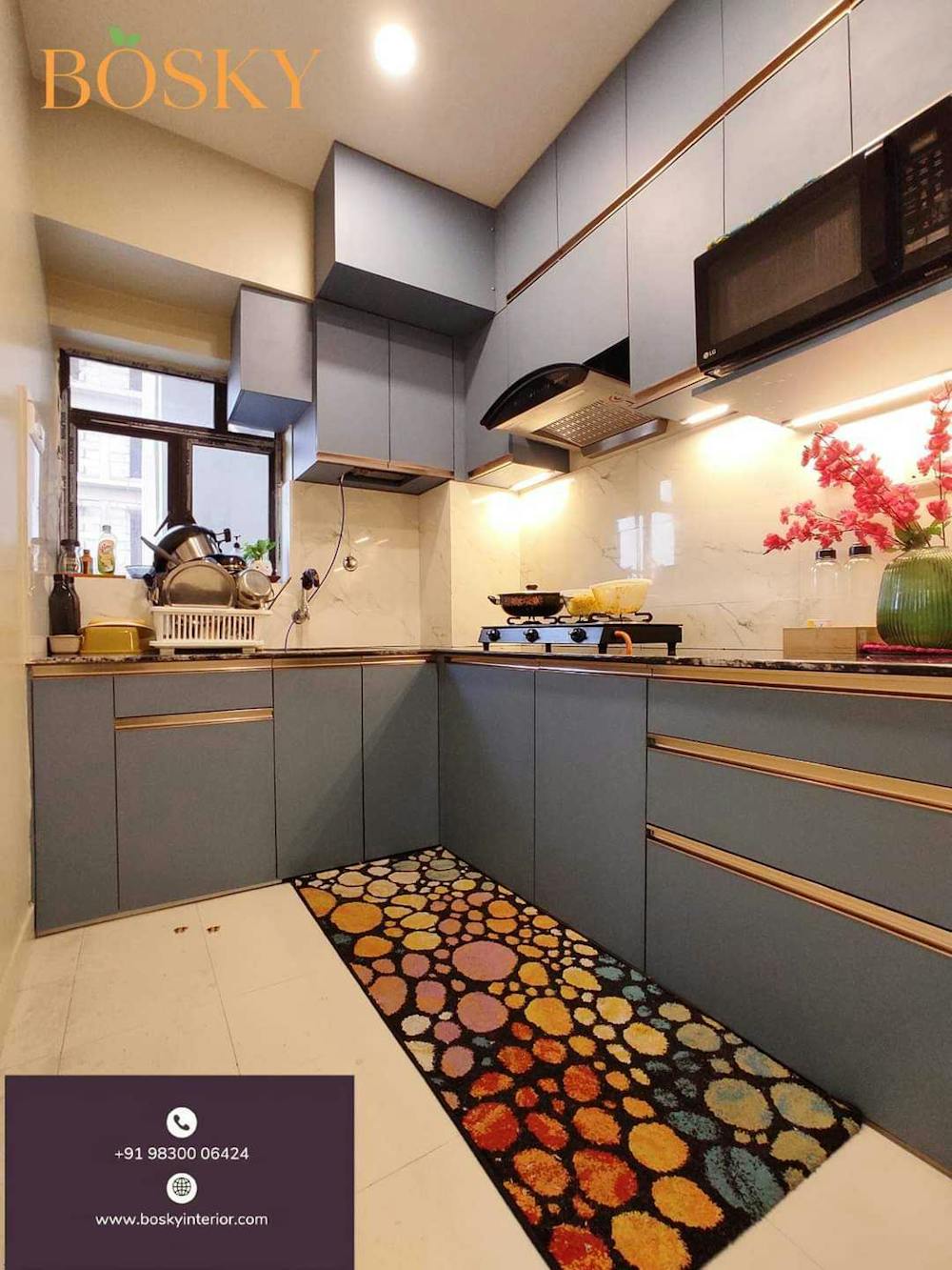 Bosky Interior modular kitchen design for small space