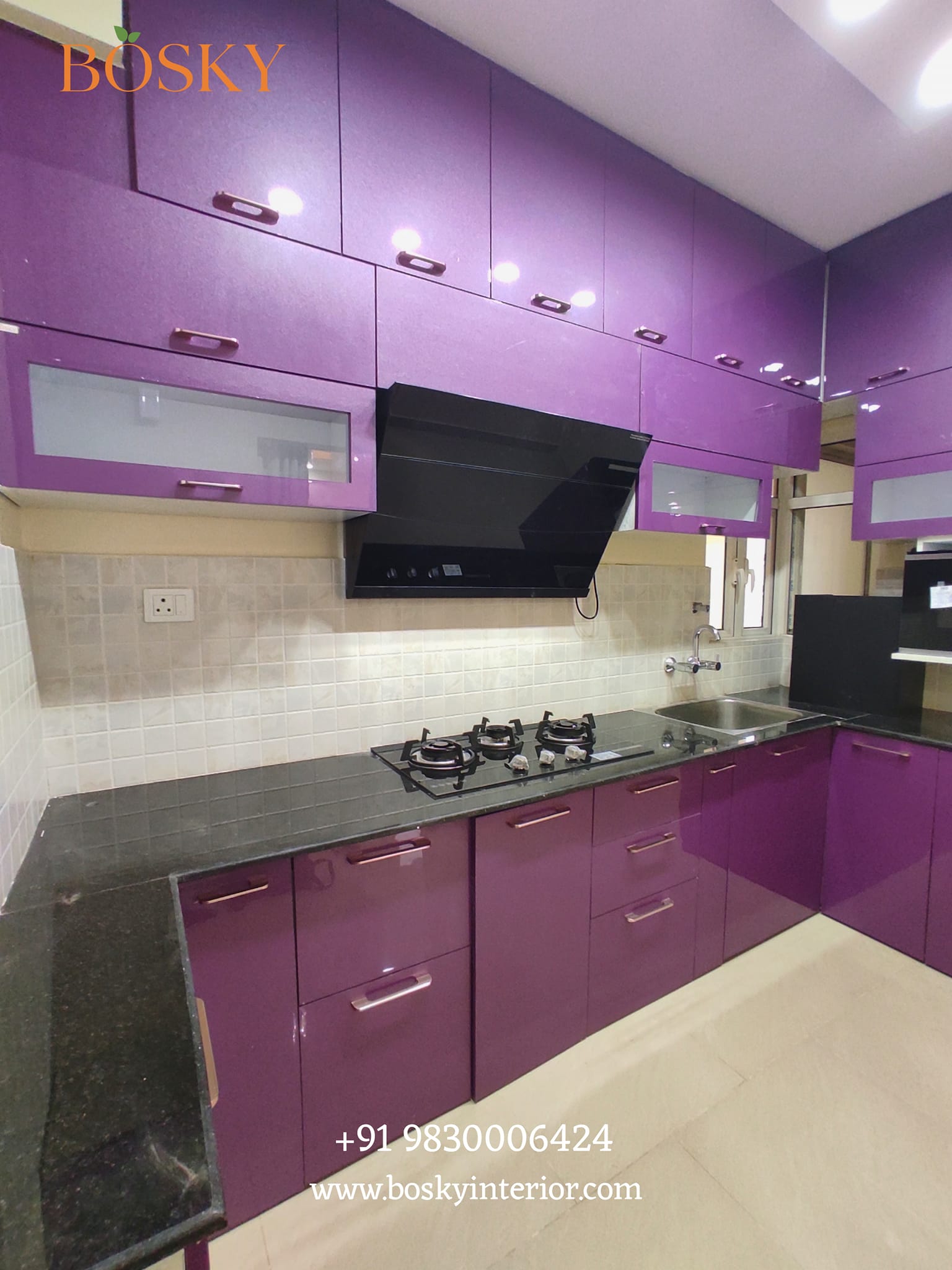 13 Lacquered Glass Modular Kitchen Design Ideas [2024]