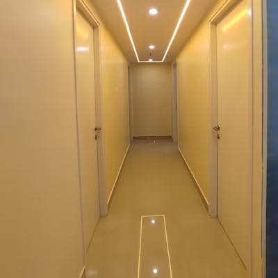 Fibre false ceiling design in corridor
