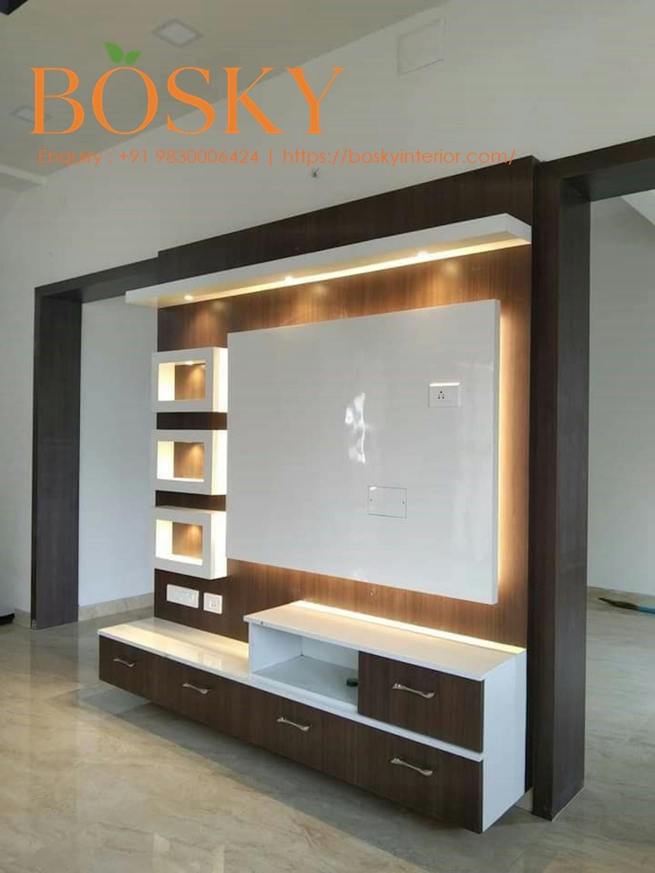 Bosky Interior TV Panel Design in Living Room

