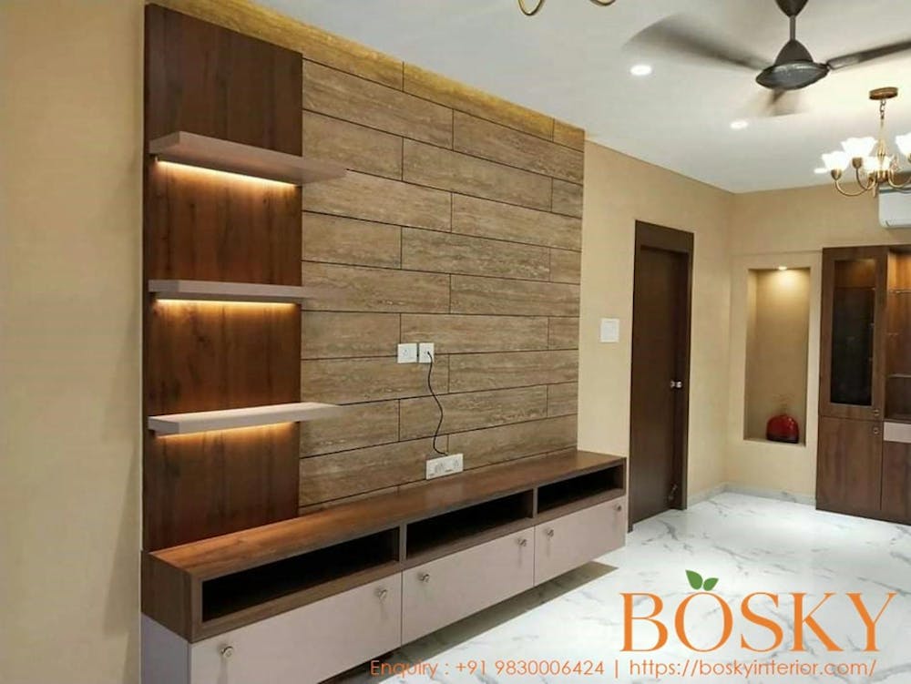 Bosky Interior TV Panel Design in Living Room