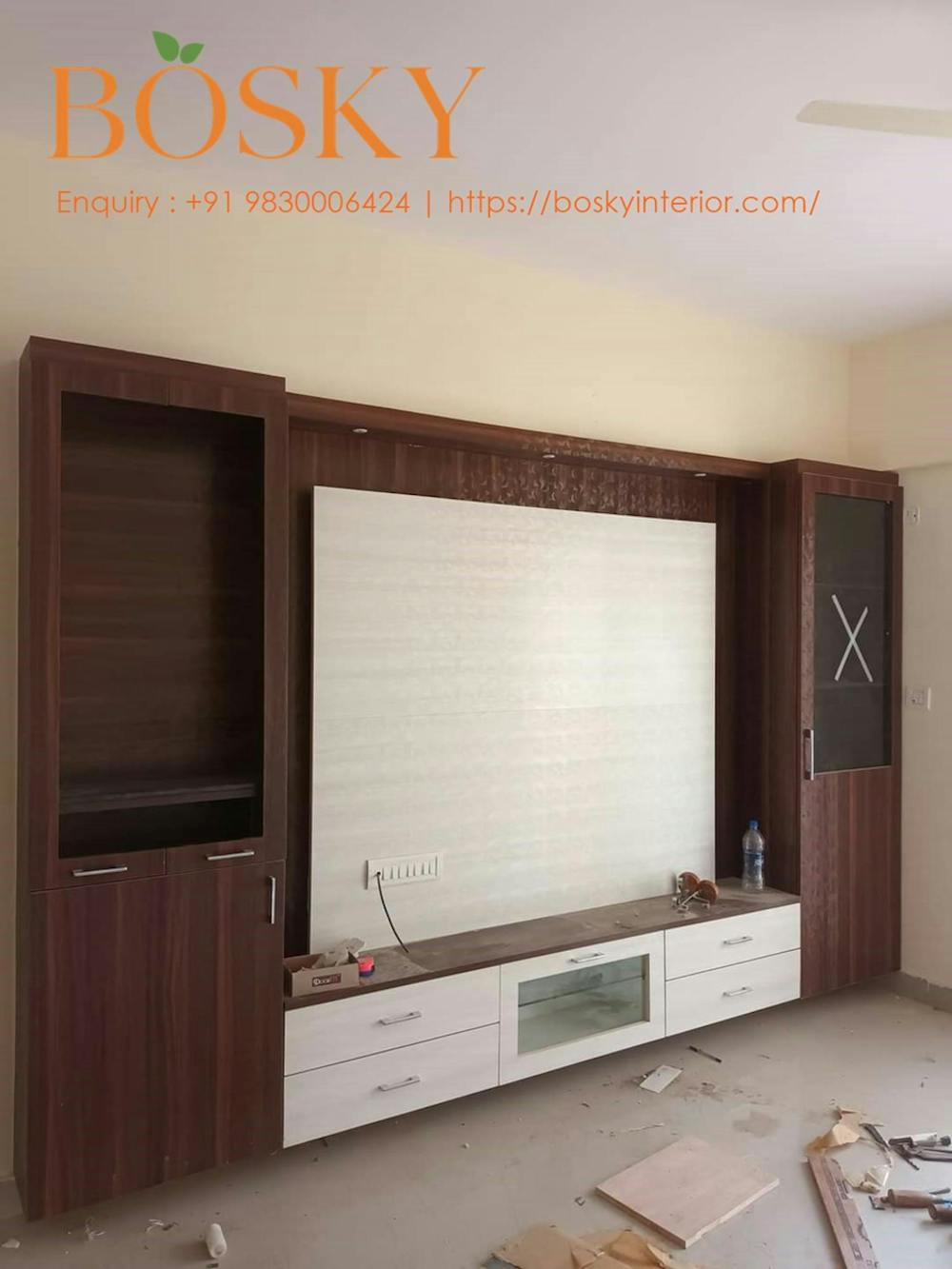 Bosky Interior TV Panel Design in Living Room