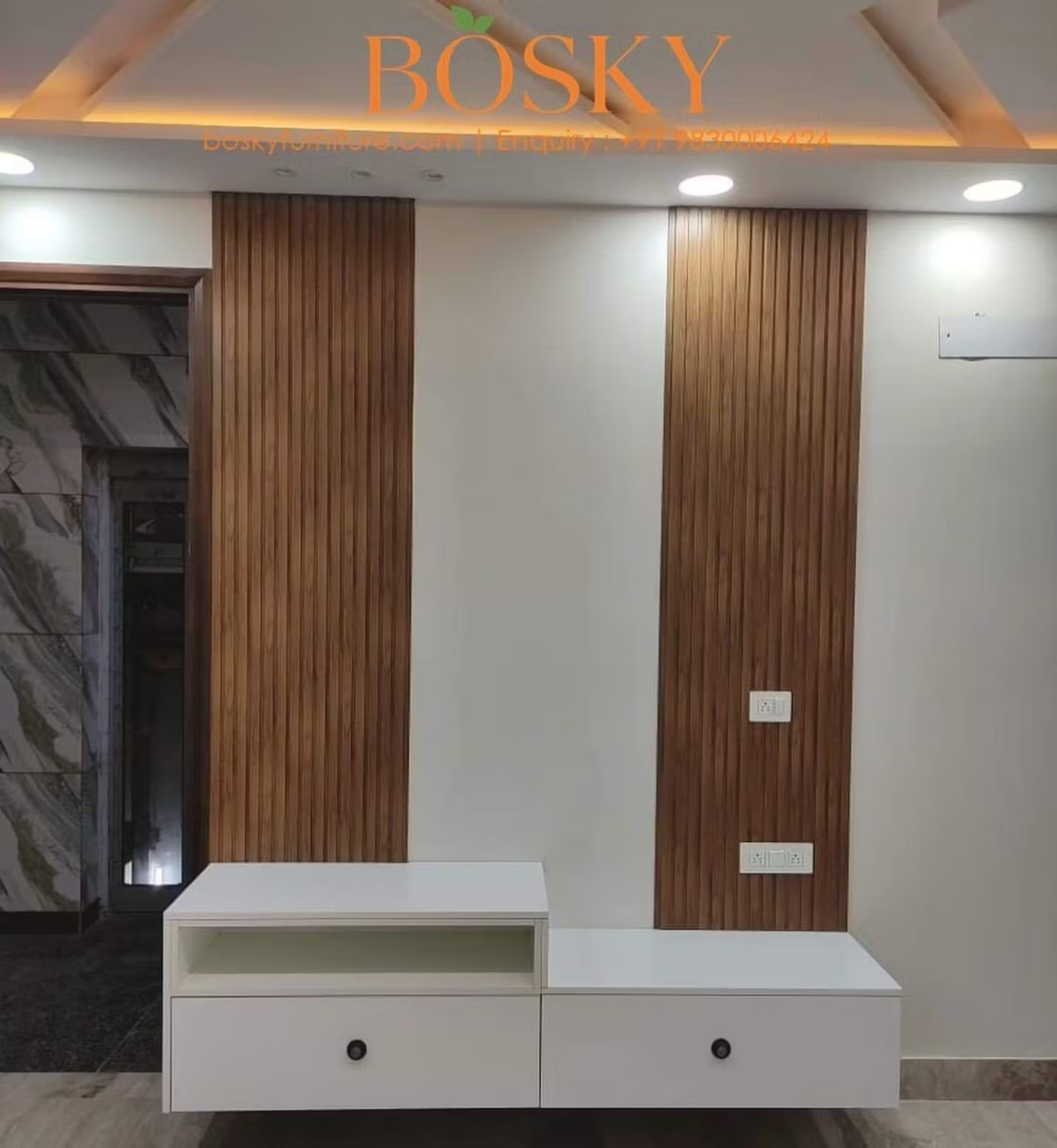 Bosky Interior TV Panel Design in Living Room