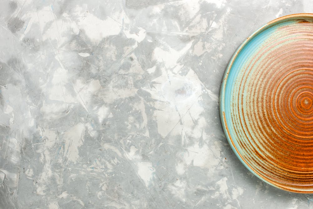 textured tableware backsplash