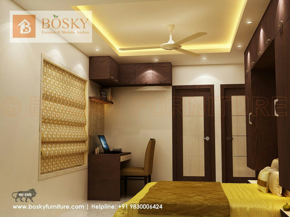 Seamless Blend of Ivory and Dark Wooden Textures | Bosky Interior Designs