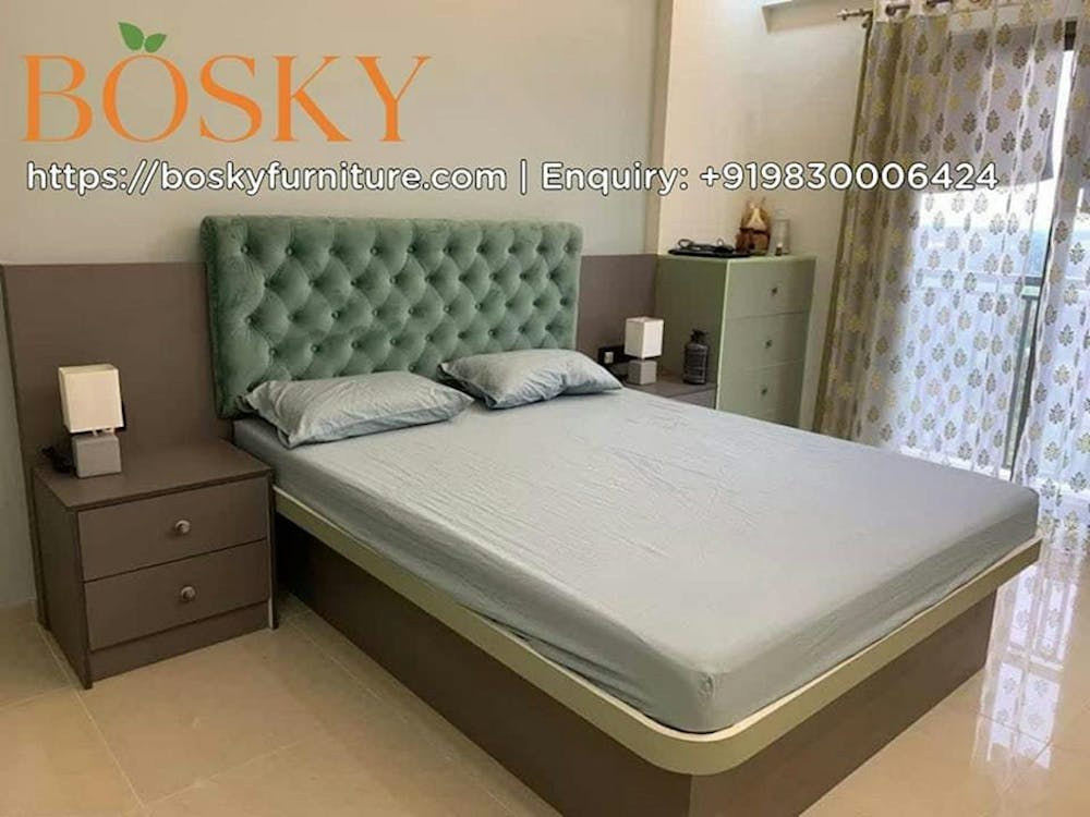 Green and Ivory Interior Bedroom Design
 | Bosky Interior Designs