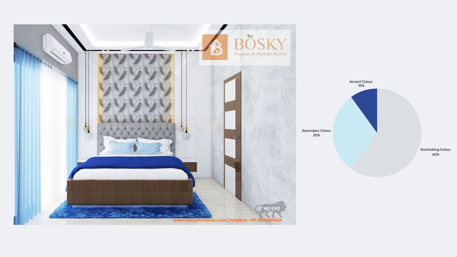 Serenity Through Blues And Greys Colour Combination | Bosky Interior