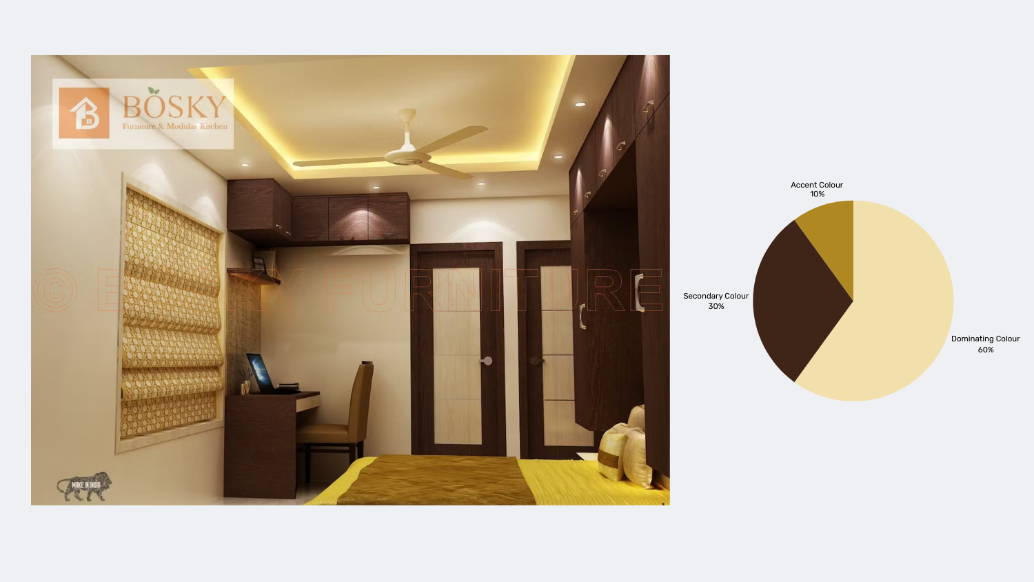 Ivory Walls Paired With Natural Wood Tones Colour Combination | Bosky Interior