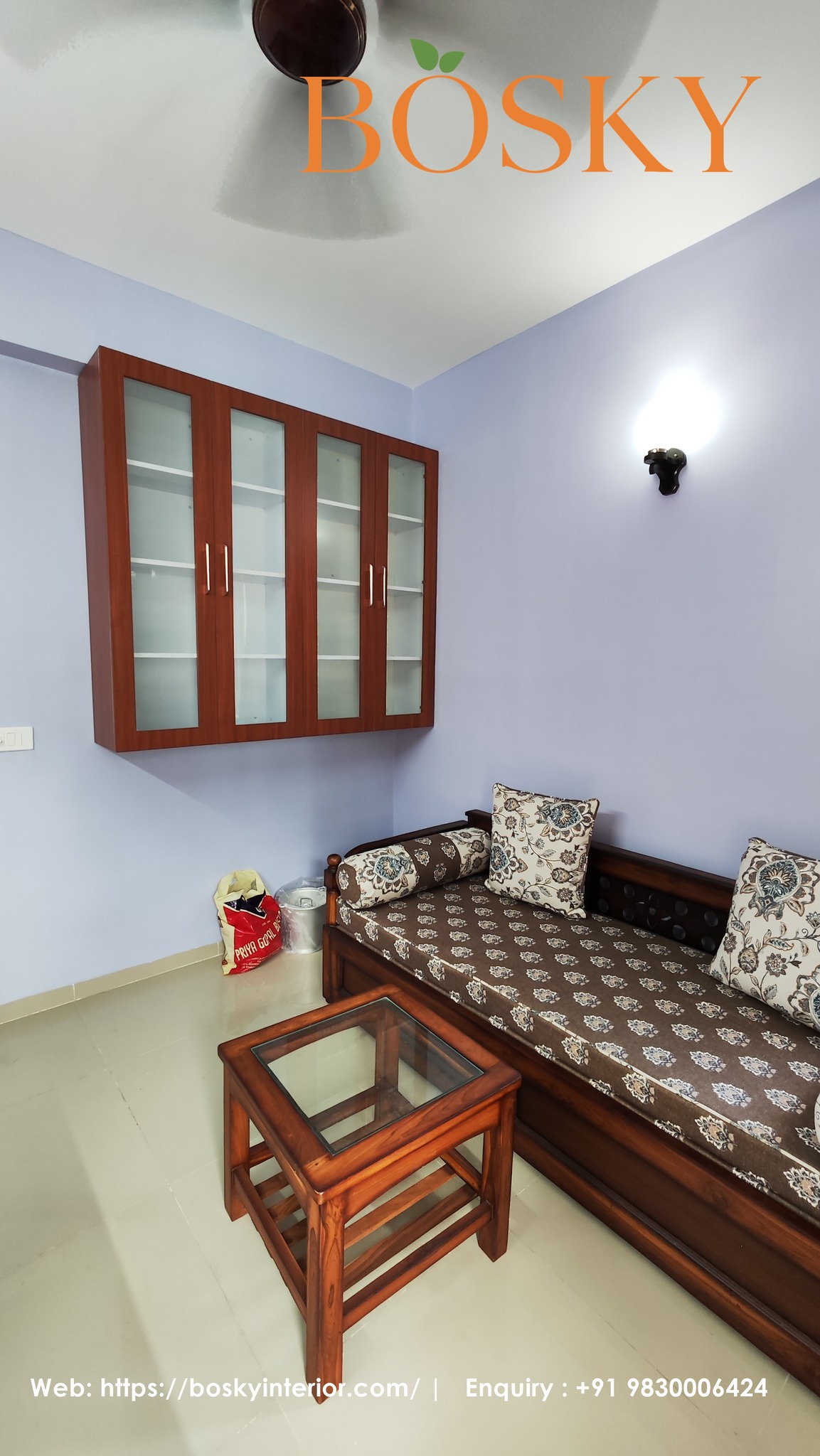 Purple living room colour combination | Bosky Interior