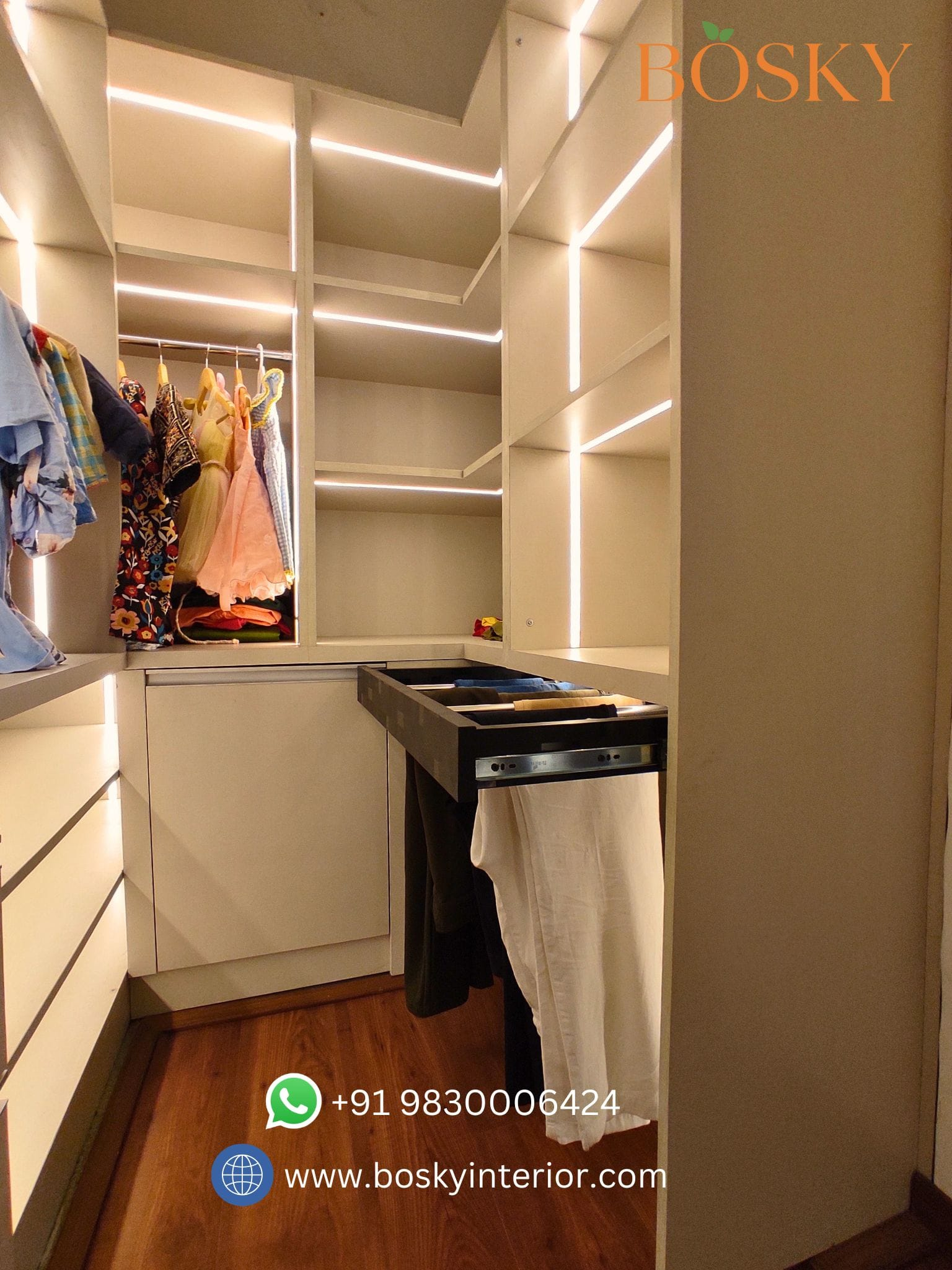 White colored walk in closet pic