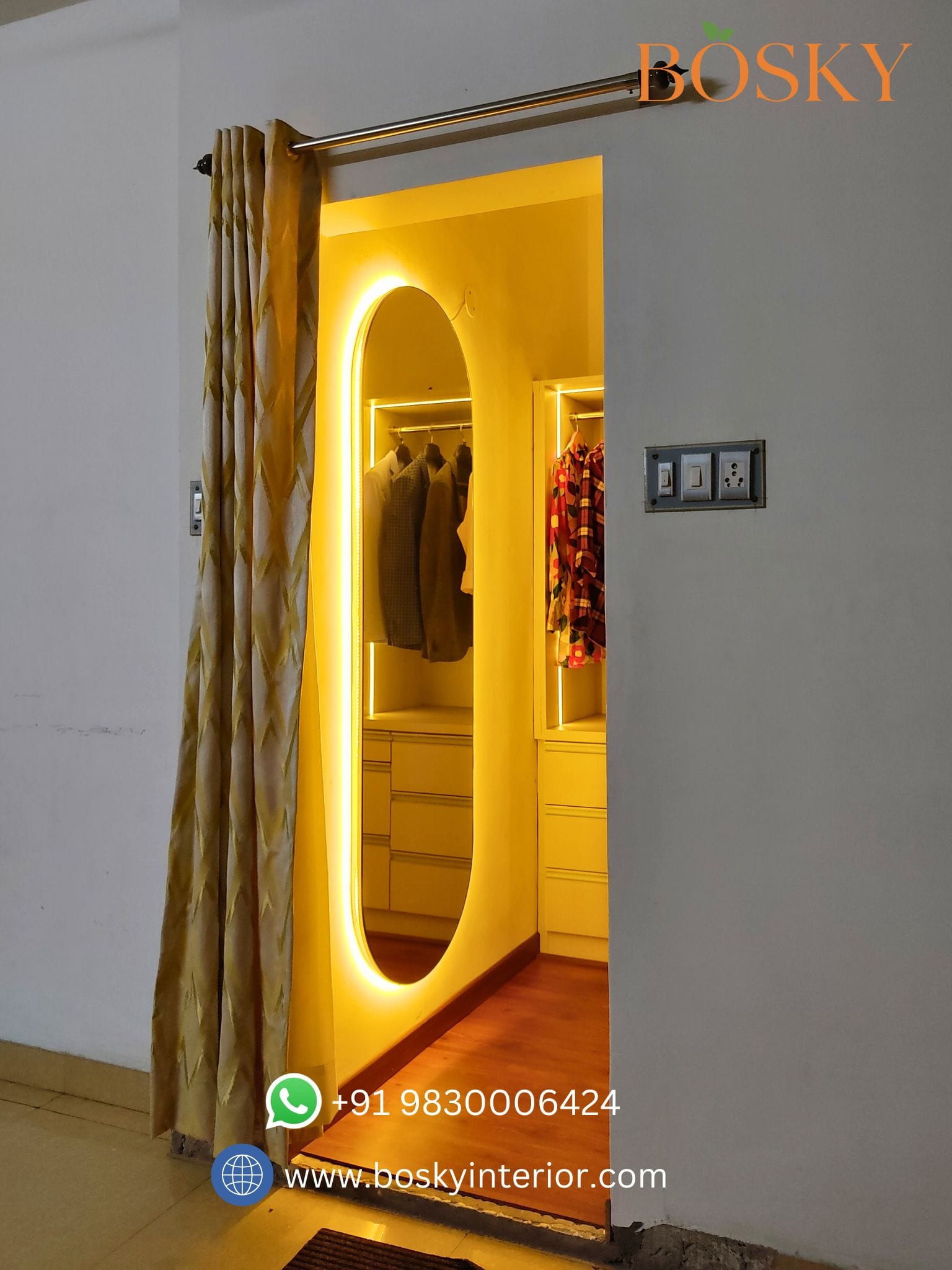 Mirror walk in wardrobe for style statement