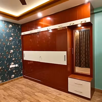 Wooden glossy wardrobe pic