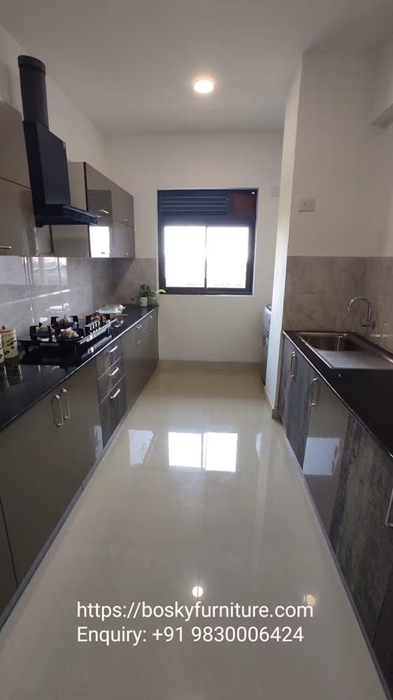 Industrial parallel kitchen layout