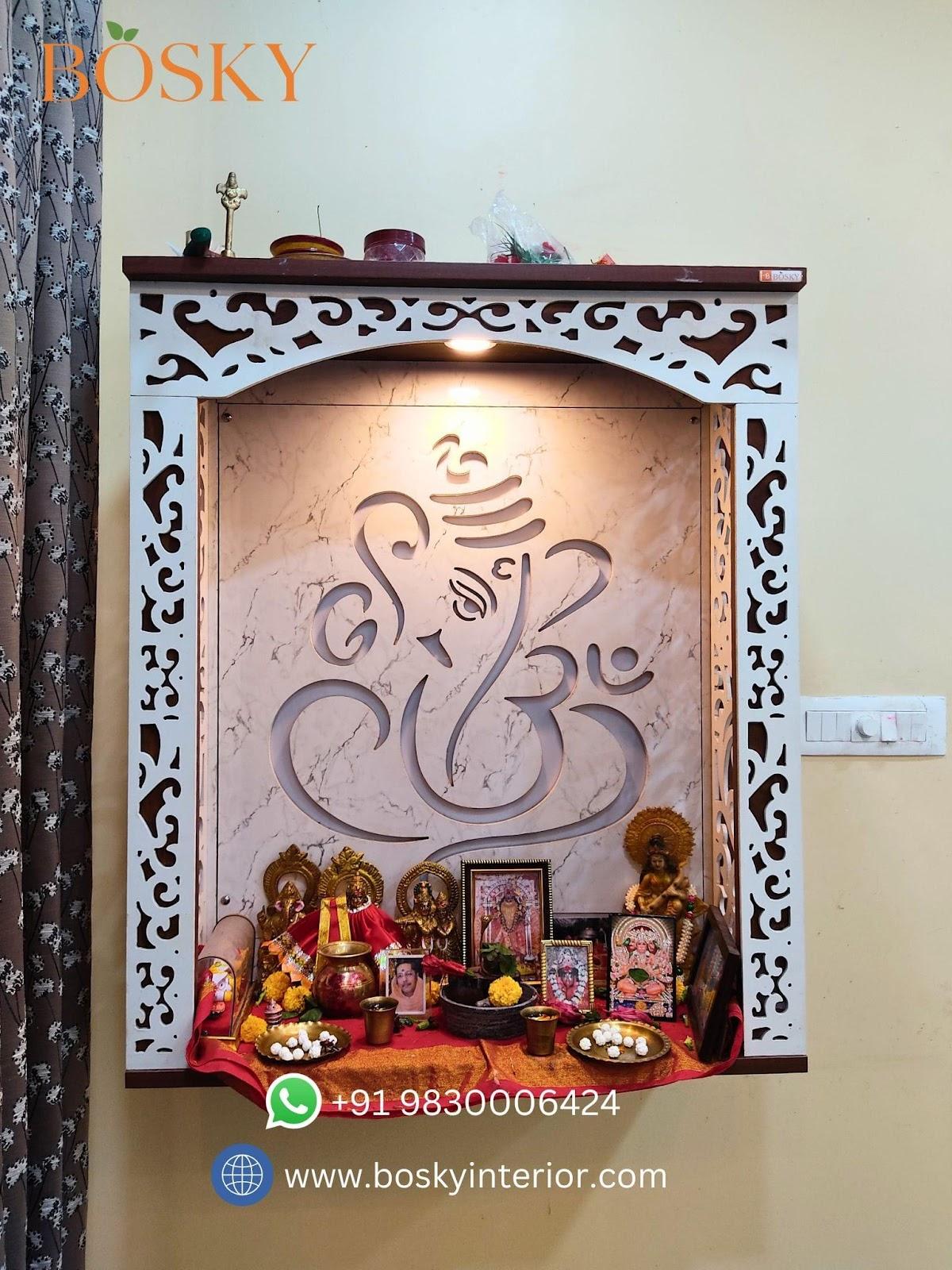 A quintessential Bengali puja room 