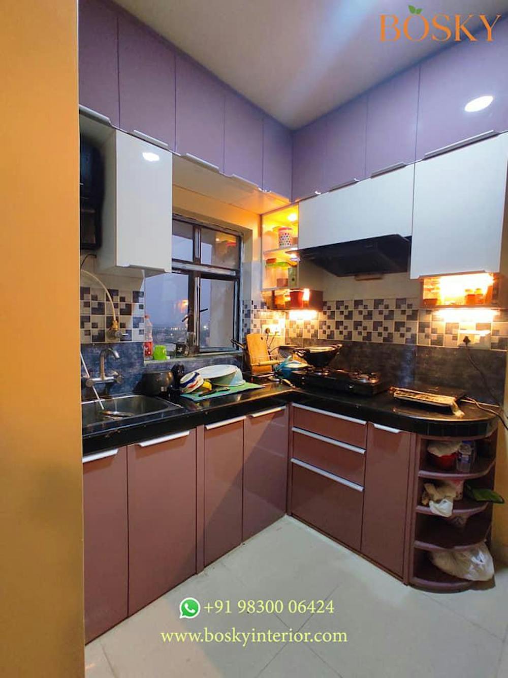modular kitchen light colour combination