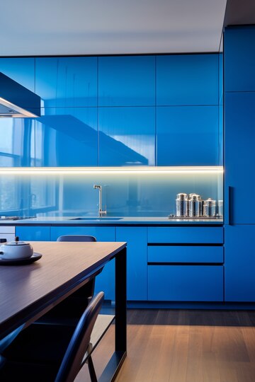 Frosted Glass Elegance Modular Kitchen