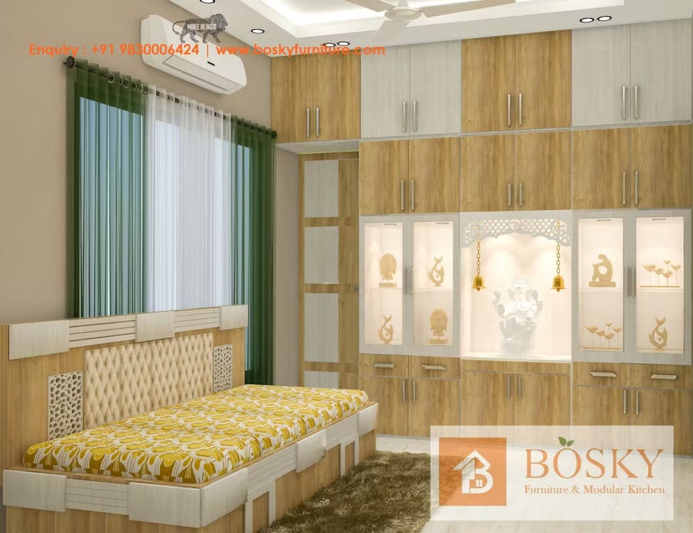When Wardrobe Meets Worship: Dual-Purpose Bedrooms With Puja Units | Bosky Interior