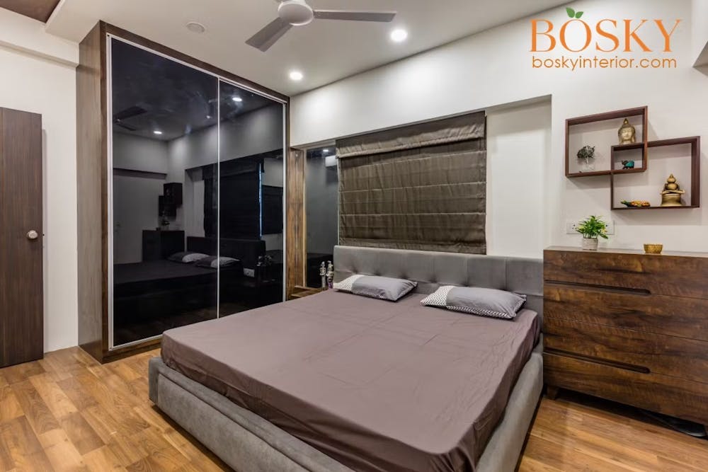 Lacquered glass wardrobe in Kolkata | Bosky Interior