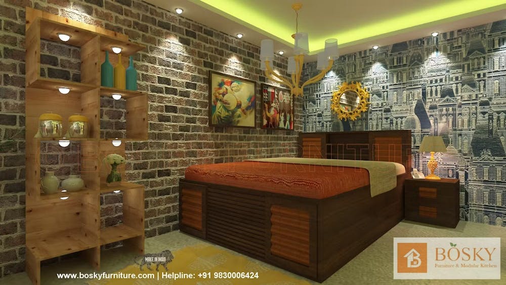 Add a Chic Wallpaper in the Guest Bedroom Design | Bosky Interior