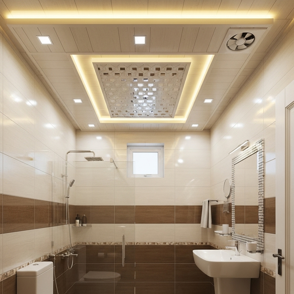 False Ceiling for Small Indian Bathroom