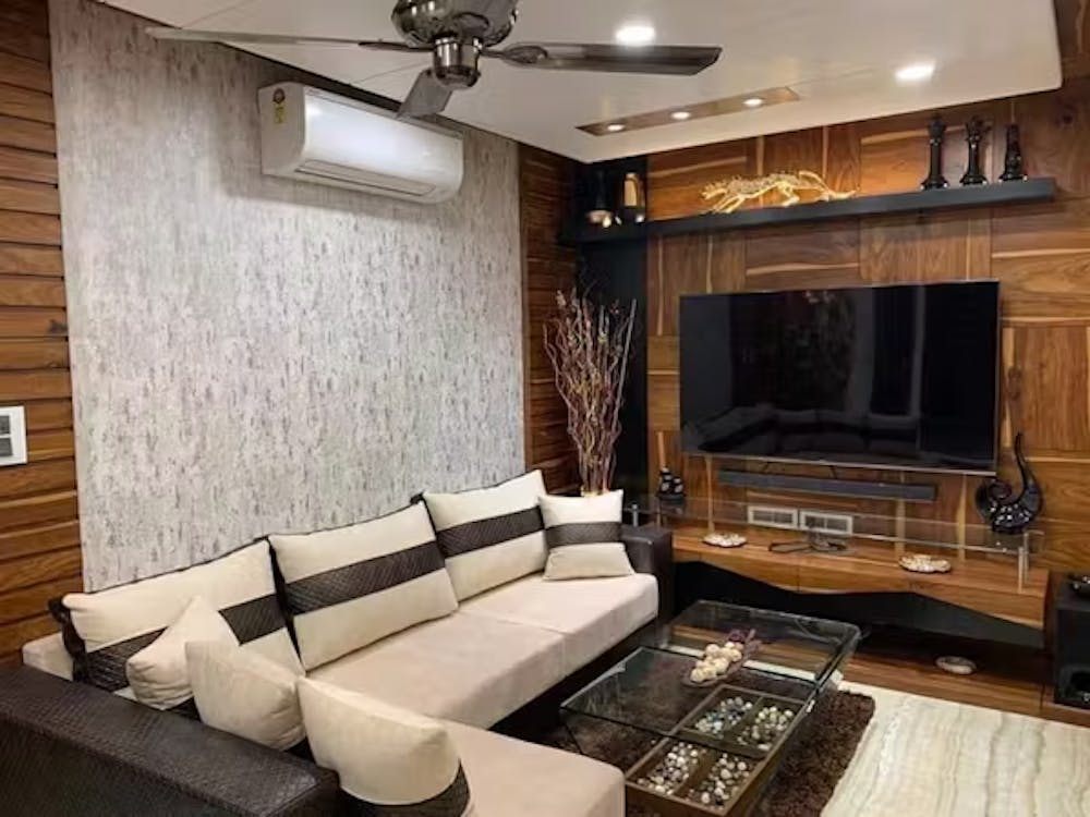 Living Room Wooden Wall Panelling Designs for TV Units