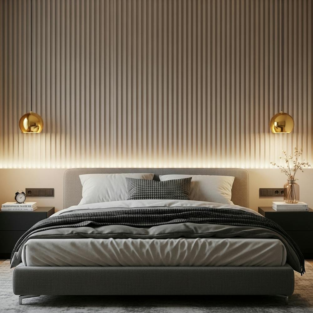 Louvers as Bed Backdrops