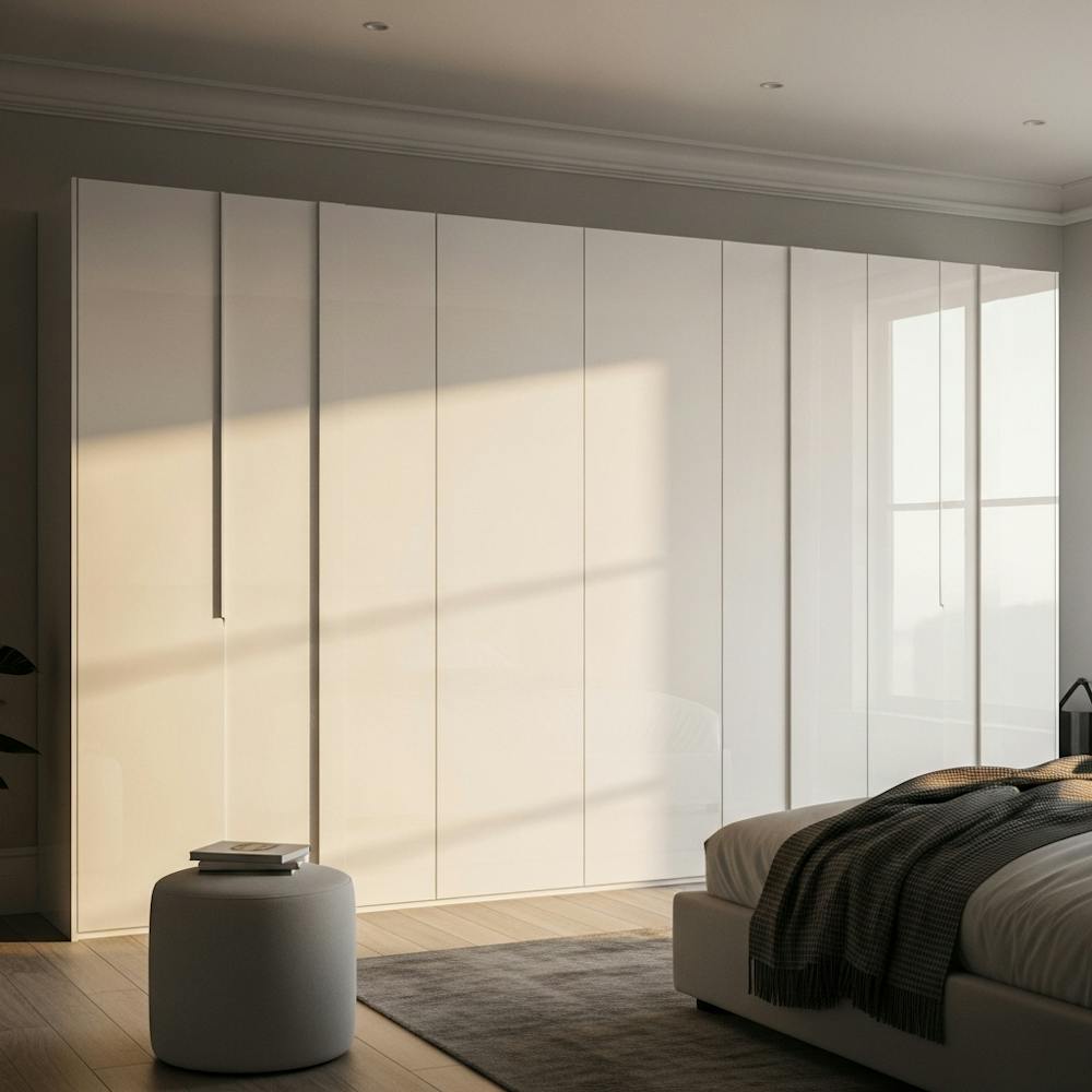 Glossy White Glass Wardrobe